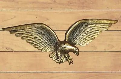 Vintage 1970's Brass Eagle 24” Wall Hanging Plaque 7028 Decor Patriotic Flight • $40