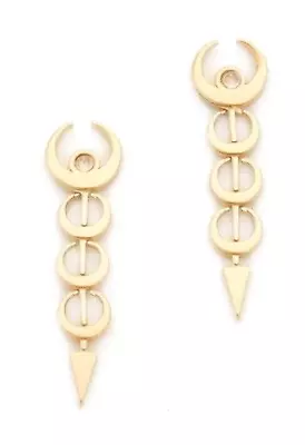 Vanessa Mooney Sadi Crescent Stacked Moon Gold Stud Earrings J1095 • $75.99