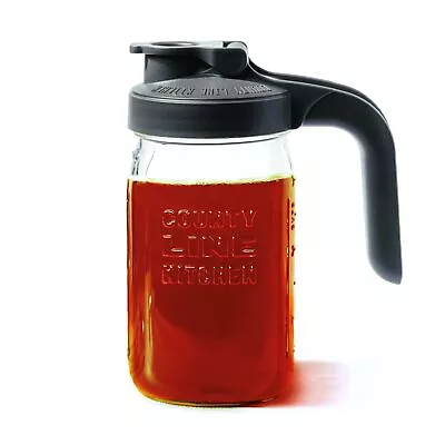 County Line Kitchen Glass Mason Jar Pitcher With Lid - Wide Mouth 1 Quart (3... • $32.77