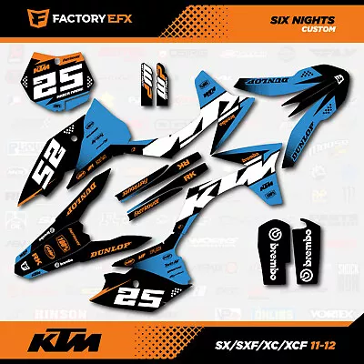 Blue & Orange Racing Graphics Kit Fits KTM 11-12 SX SXF XC XCF 125 250 450 6N • $93.74