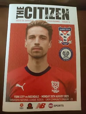 York City V Rochdale 2023/24 Mint Condition  • £2.99