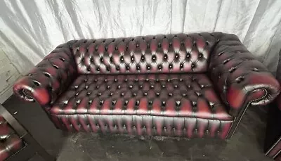 Chesterfield Full Buttoned Three Seater Sofa Classic Piece Lovely Rich Colour • £695