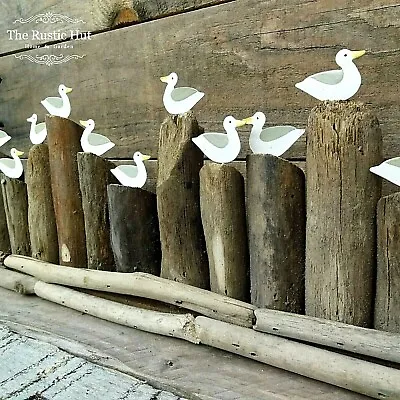 'Seagulls On Driftwood Groynes' Nautical Ornament Decoration By Shoeless Joe • £22.50