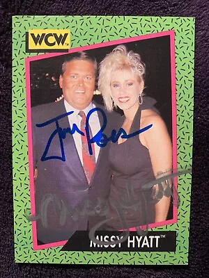 Autographed WCW Trading Card Signed By Missy Hyatt And Jim Ross • $10