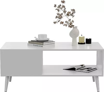 Retro Coffee Table Cocktail Table Mid-Century Modern Style Home Furniture White • $89.95