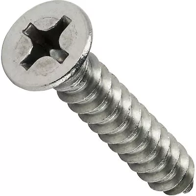 #6 X 1-1/4  Phillips Flat Head Sheet Metal Screws Stainless Steel Qty 250 • $27.06