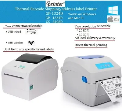 $134.95 • Buy GPrinter Wifi Wireless Barcode Shipping Address Thermal Label Printer 4x6 
