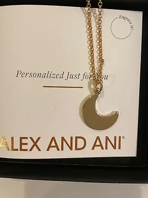 Alex And Ani Gold Crescent Moon  Charm Necklace W/care Card &gift Box19 Chain • $15