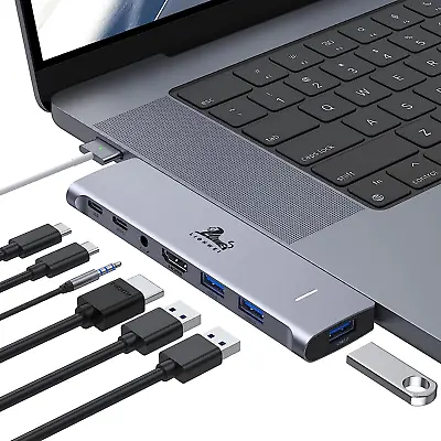 $36.59 • Buy USB C Hub Adapter Multiport Macbook Pro Air M1M2 2022 2021 2020 13  15  16inch