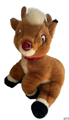 VTG Rudolph Red Nose Reindeer Plush Musical Light Up Nose Rudolph Co 1998 Tested • $34.88