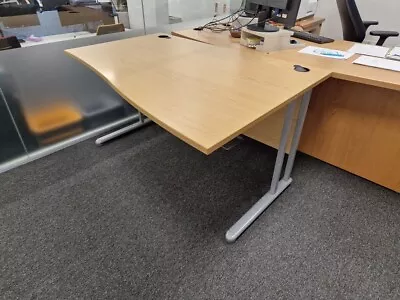 £100 • Buy Right Hand Side Wave Office Desk. + PEDESTAL. + UK DELIVERY