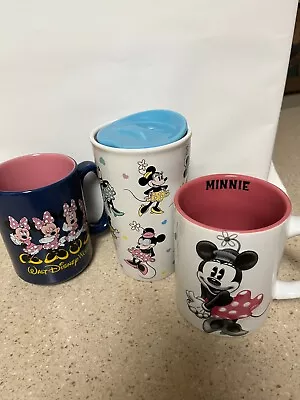 Lot Of 5 Items--2 Minnie Mouse Mugs 1 To-Go Cup And 2 Figures EUC • $16.99