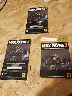 Max Payne 3 Cemetary Map Download Codes For PC PS3 Xbox 360 • £3