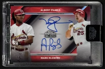 2024 Pujols McGwire Topps Chrome Black Pitch Black Pairings Dual Red Auto 4/5 • $2699.99