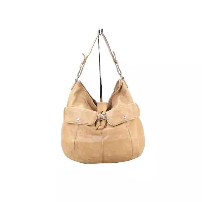 J Crew Women's Tan Pebbled Leather Studded Buckle Shoulder Hobo Style Bag • $38.25