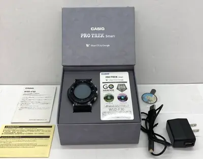 CASIO WSD-F30-BK Black Watch Pro Trek Smart Tested Used With BOX Fast Shipping • $407.41