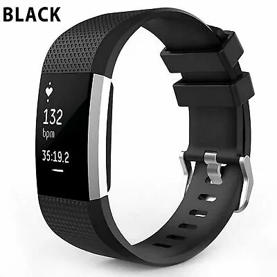 Fitbit Charge 2 Bands Replacement Silicone Gel Strap Bracelet Wristband Sport AU • $8.49