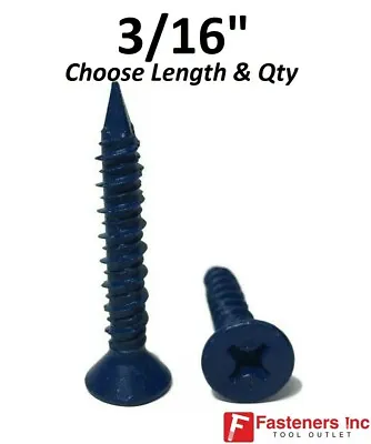 3/16  Flat Head Concrete Masonry Tapcon Anchor Screw (Choose Length & Qty) • £21.21