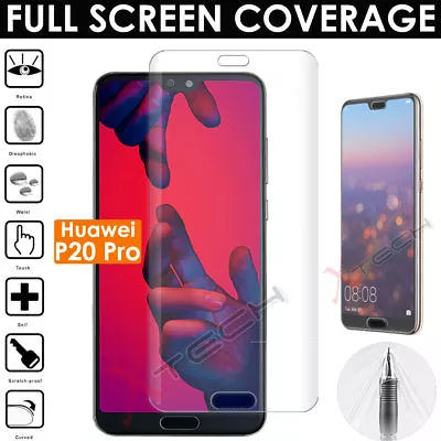 1x FULL SCREEN Face Curved Fit TPU Screen Protector Cover For Huawei P20 Pro • £1.79