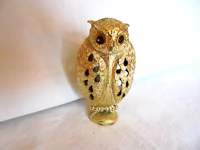 Vintage Goldtone Metal Owl Figurine Sachet ? • $5