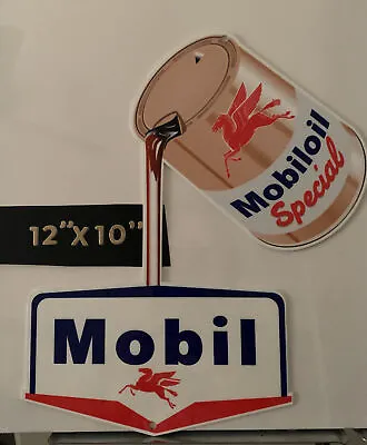 Mobil Porcelain Like Heavy Gauge Metal Sign Service Station Sales Gas Oil • $79.99