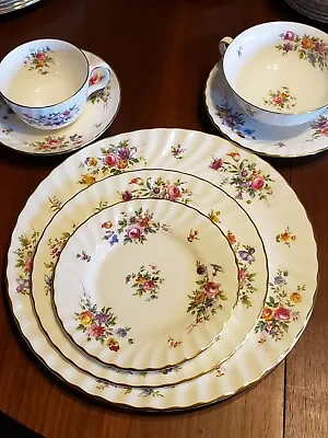 Elegant Minton MARLOW Pattern 7 Piece Place Setting Plates C&S Cream Soup • $48.95