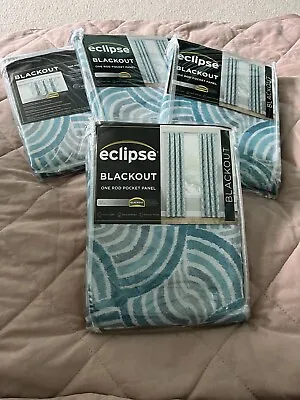 Eclipse Blackout Curtains Benchley Teal 84” Quantity 4 • $17