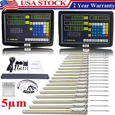 IMeshbean DRO 1μm Linear Scale Digital Readout 2/3 Axis For Bridgeport Mill Lath • $68.61