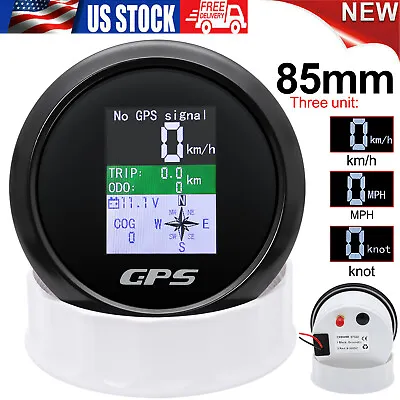 85MM GPS Speedometer Odometer Voltmeter For Marine Boat Car Truck Waterproof US • $45.39