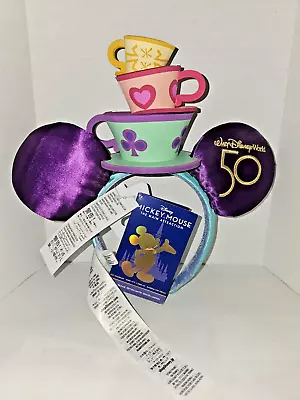 Disney 50th Anniversary Mickey Mouse Main Attraction Ears Mad Tea Party One Size • $69.99