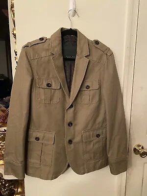 New Zara Man Men’s Beige Khaki Military Style Jacket Size USA 36/Small $149 • $118.99