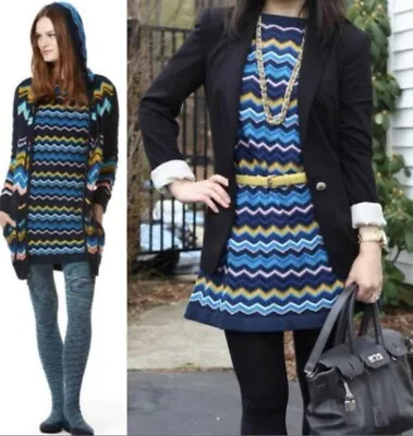 Missoni For Target Sweater Dress Blue Yellow Chevron Knit Womens Small • $45