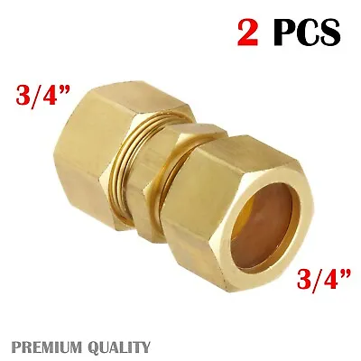 2 PC High Quality 3/4  BRASS COMPRESSION FITTINGS • $19.79