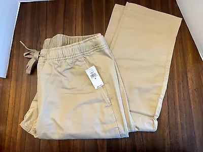 Gap Mens Medium Pull-on Pants Elastic Waist Cotten Blend - Khaki/tan • $17.95