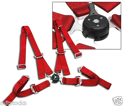 1 Red 4 Point Camlock Quick Release Racing Seat Belt Harness 2  Mustang Cobra • $49.49