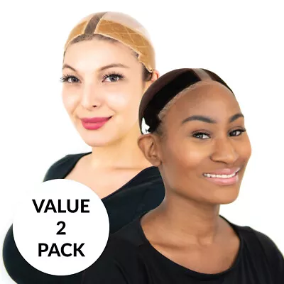 Milano Collection 2 Pack Lace GripCap 2-in-1 Lace Wig Grip Band Plus Wig Cap  • $53.99