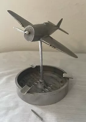 Vintage Metal Fighter Plane Ashtray WW II Era *Won't Find Another One Like This • $179