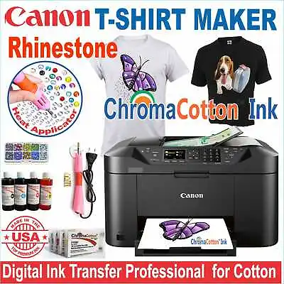 Canon  Printer Machine Heat Transfer Ink X Cotton T-shirt + Rhinestone Start Kit • $499