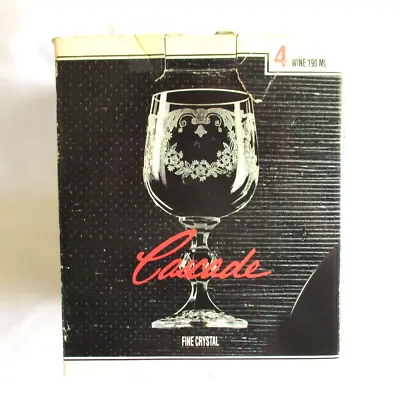 Vintage Cascade Bohemia Fine Crystal Wine Glasses Set Of 4 190 Ml Czech Stemware • $24.95