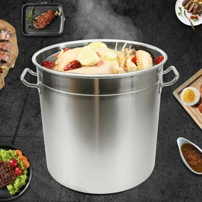 £47 • Buy Large Deep Cooking Stock Pot 35L Stainless Steel 201 With Lid - CATERING TOP