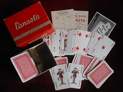 Vintage Canasta Waddington's 1950s Boxed X2 Decks With Shoe Rules Scorers VGC • £6.99