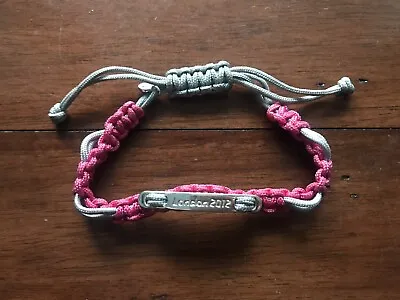 Links Of London Pink & Grey London 2012 Olympics Silver Bar Bracelet Barely Worn • £25.99