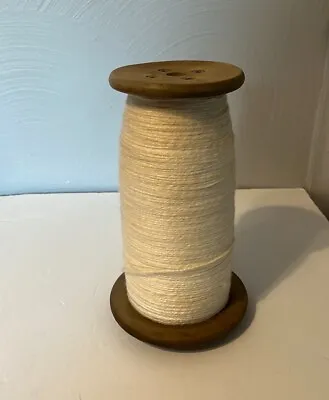 Industrial Spool Linen Cotton White String Thread 10  Tall X 5  Wide • $19.99