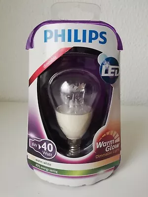 Philips Led Lamp Luster 6W (40W) E14 Bulb Warm Glow Dimmable Light • $14.50