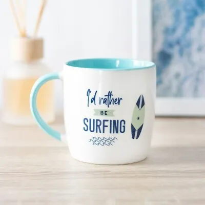 Nautical Beach Surfing Surfboard Blue Tea Coffee Mug Fathers Day Surfers Gift • £7.99