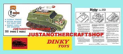 Dinky 353 UFO Shado 2 Gerry Anderson Instruction Leaflet And Poster Advert 1971 • $6.15