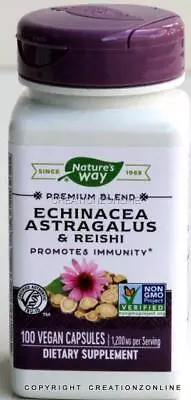 Echinacea Astragalus & Reishi 1 Bottle 100 Vegan Capsules NATURES WAY • $17.48