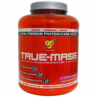 BSN True-Mass Ultra Premium Protein/Carb MatrixStrawberry Milkshake  5.82 Lbs • $59.99