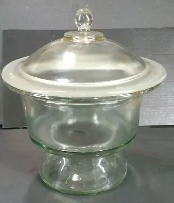 $89 • Buy Large Wheaton Glass Non Vacuum Desiccator USA Bubbles Imperfections Vintage READ