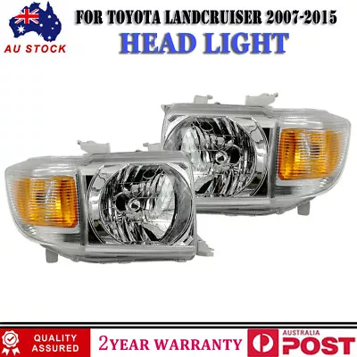 Pair LH +RH Headlights For Toyota Landcruiser VDJ76 VDJ78 VDJ79 70 Series AU • $163.26